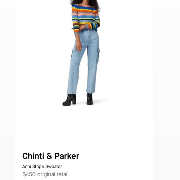 Chinti & Parker Wool & Cashmere Striped Sweater Sz M - Picture 6 of 8